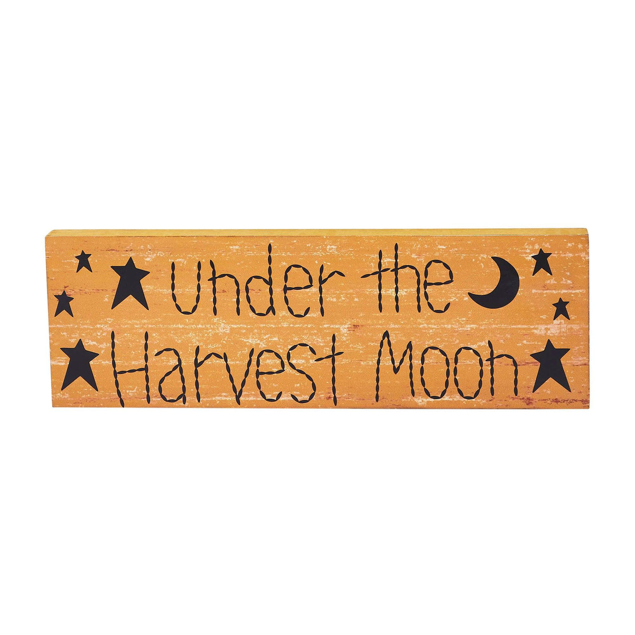 Under The Harvest Moon Prim Stars Mustard Base MDF Sign 4x12 - The Fox Decor