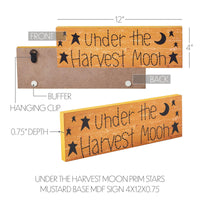 Under The Harvest Moon Prim Stars Mustard Base MDF Sign 4x12 - The Fox Decor