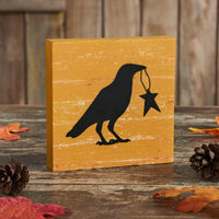 Prim Star Raven Mustard Base MDF Sign 5x5 - The Fox Decor