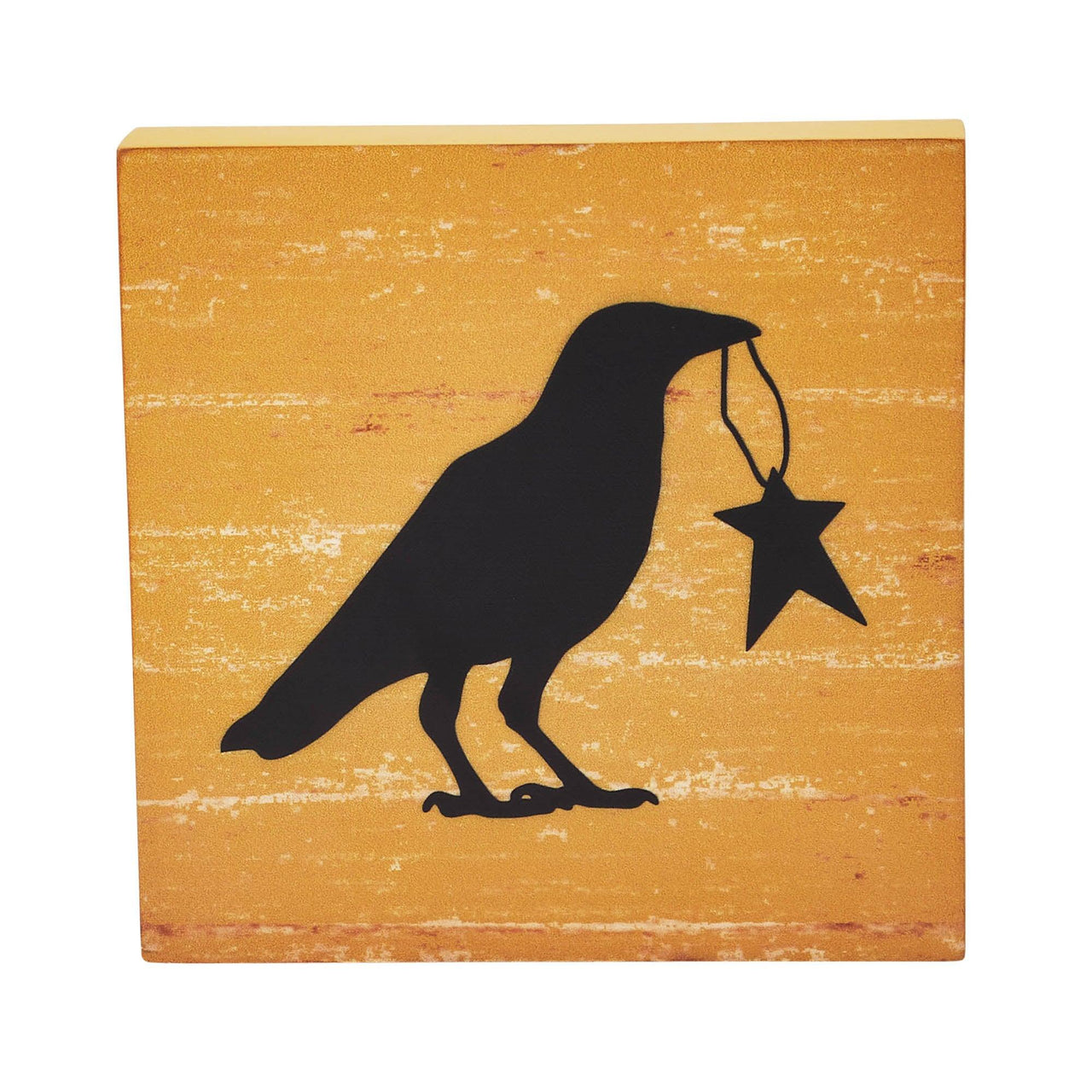 Prim Star Raven Mustard Base MDF Sign 5x5 - The Fox Decor