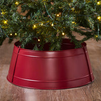Thumbnail for Christmas Tree Collar Metal Barn Red/Burgundy/Charcoal 8x20x20 VHC Brands - The Fox Decor