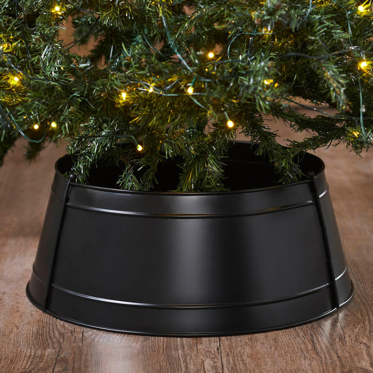 Christmas Tree Collar Metal Barn Red/Burgundy/Charcoal 8x20x20 VHC Brands - The Fox Decor