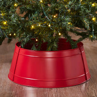 Thumbnail for Christmas Tree Collar Metal Barn Red/Burgundy/Charcoal 8x20x20 VHC Brands - The Fox Decor