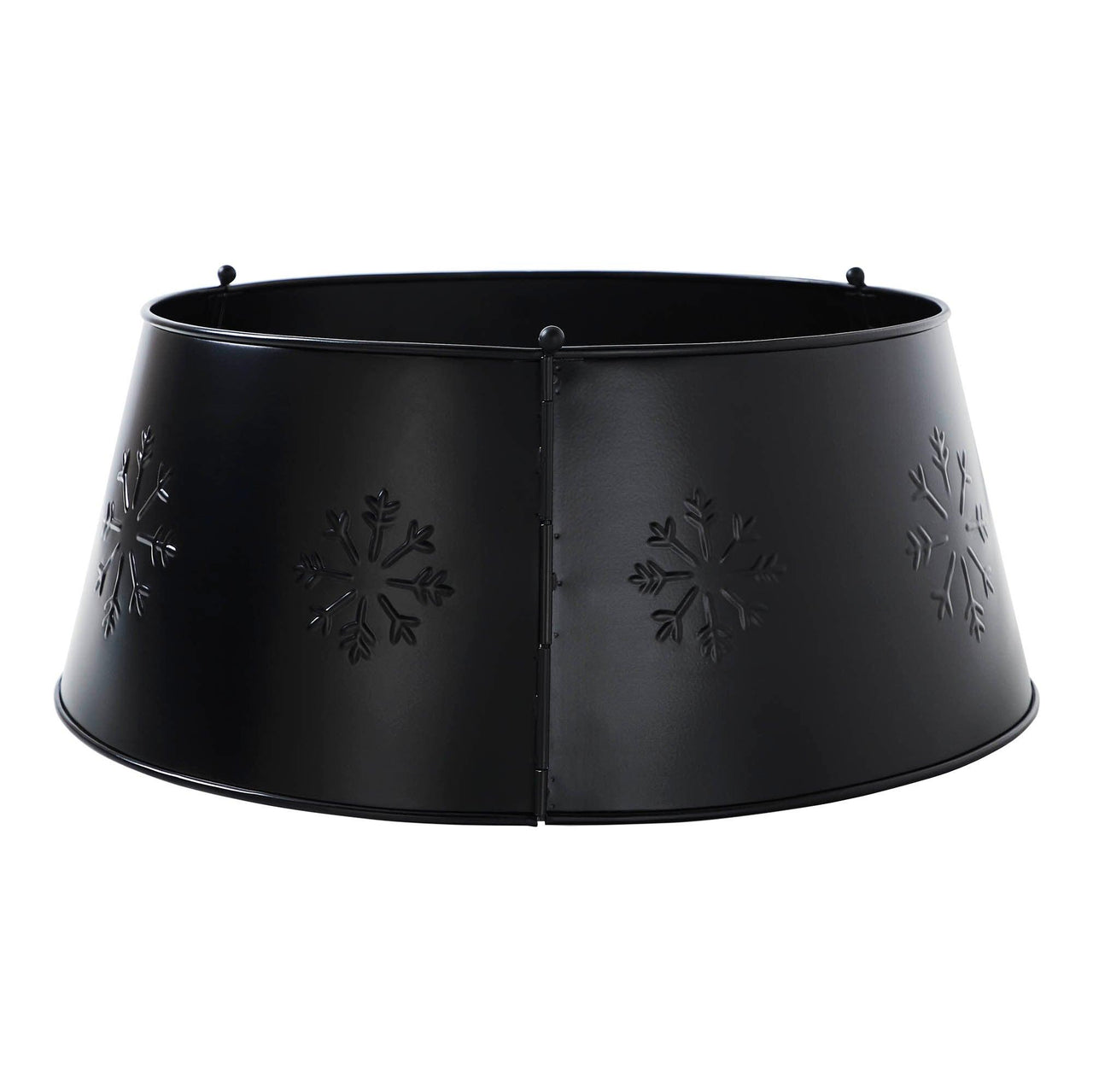 Snowflake Christmas Tree Collar Metal Charcoal 8x20x20 VHC Brands - The Fox Decor