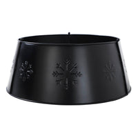 Snowflake Christmas Tree Collar Metal Charcoal 8x20x20 VHC Brands - The Fox Decor