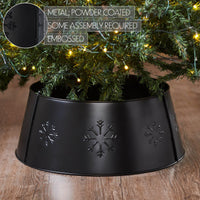 Snowflake Christmas Tree Collar Metal Charcoal 8x20x20 VHC Brands - The Fox Decor