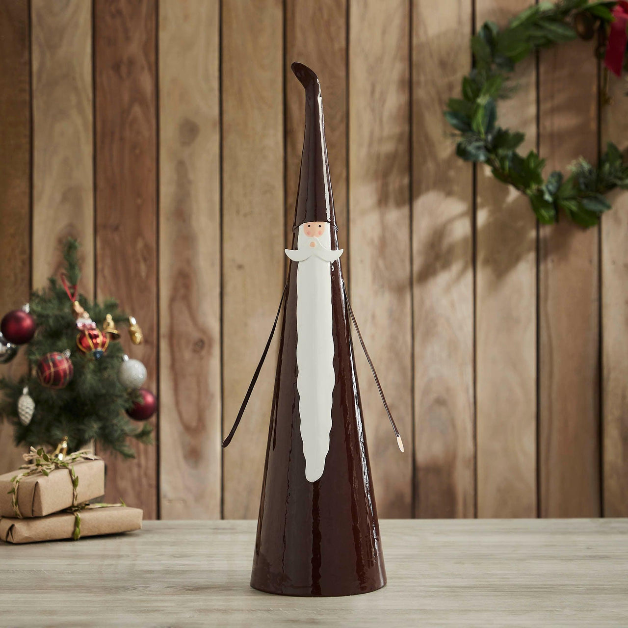 Skinny Santa Figurine Metal 22.5x6x6 VHC Brands - The Fox Decor