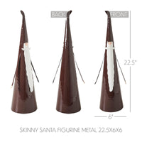 Skinny Santa Figurine Metal 22.5x6x6 VHC Brands - The Fox Decor