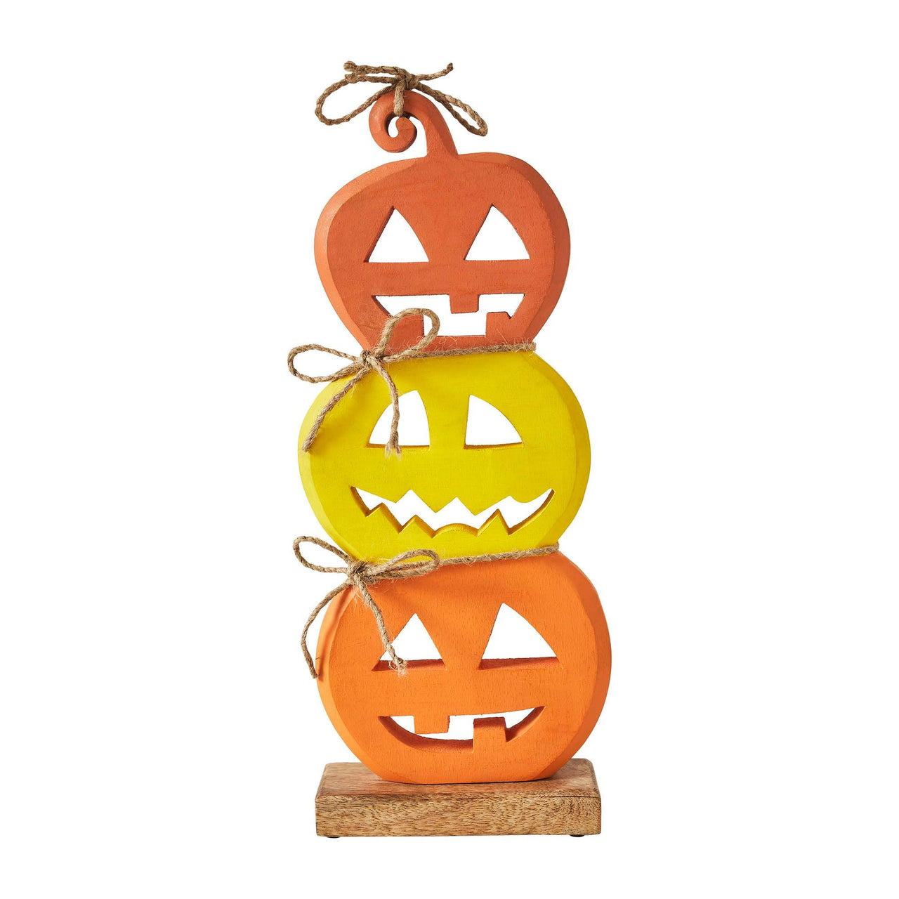 Jack O' Lantern Stack Wood Decor 16.75x7x2.25 - The Fox Decor