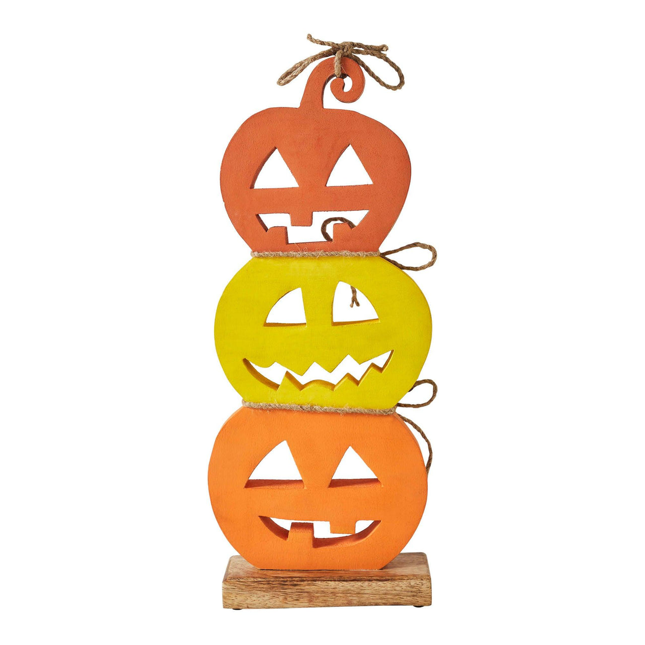 Jack O' Lantern Stack Wood Decor 16.75x7x2.25 - The Fox Decor