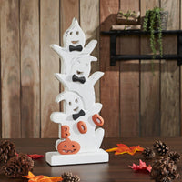 Thumbnail for Ghost Stack BOO Wooden Figurine 16x6.5x2 - The Fox Decor