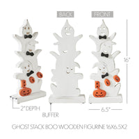 Thumbnail for Ghost Stack BOO Wooden Figurine 16x6.5x2 - The Fox Decor