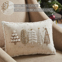 5 Christmas Trees White Pillow 14x10 VHC Brands - The Fox Decor
