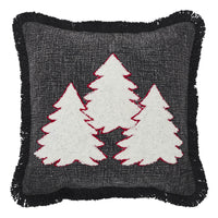 3 Christmas Trees Black Woven Pillow 12x12 VHC Brands - The Fox Decor