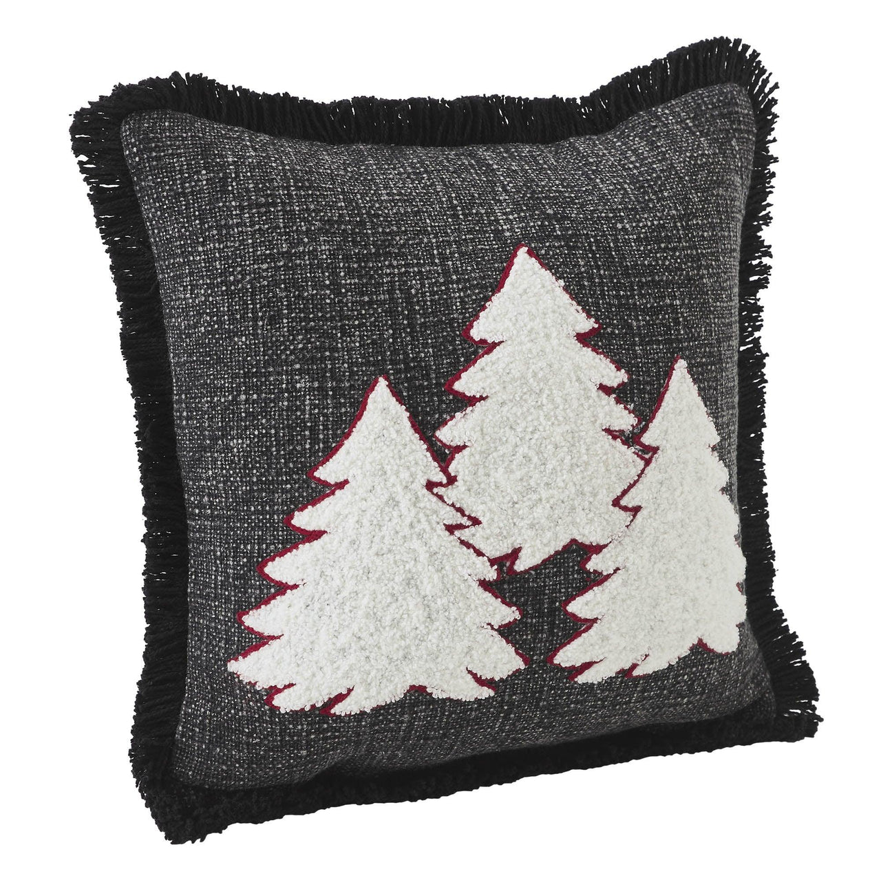 3 Christmas Trees Black Woven Pillow 12x12 VHC Brands - The Fox Decor