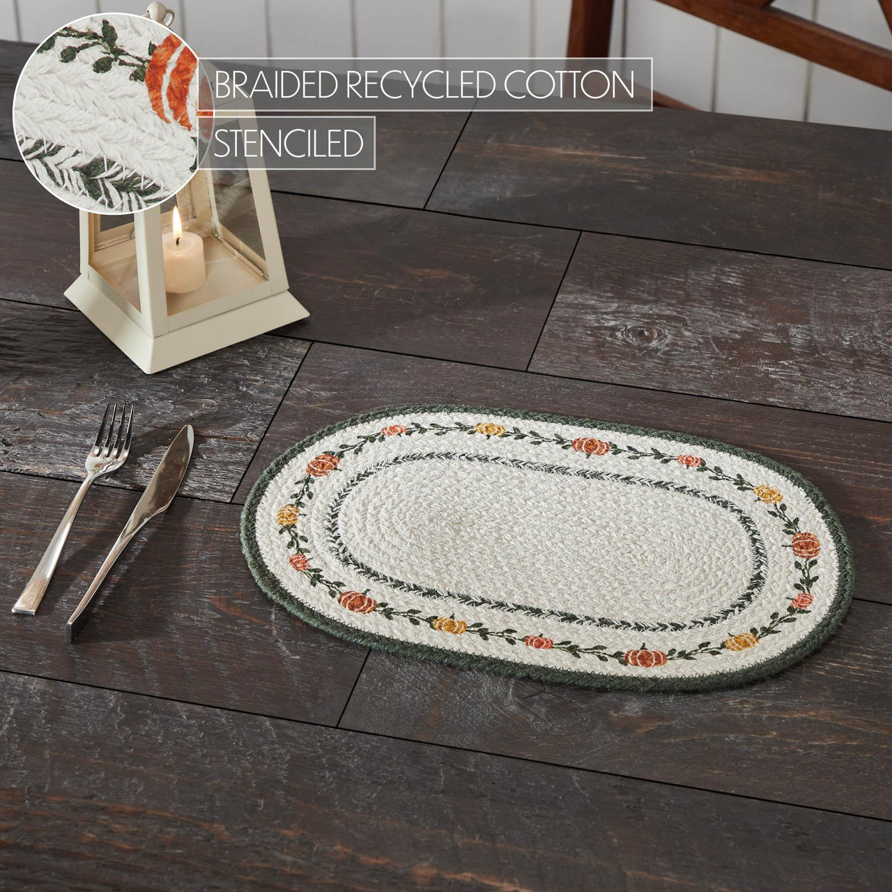 Pumpkin Bounty Oval Placemat Stencil 10x15 - The Fox Decor