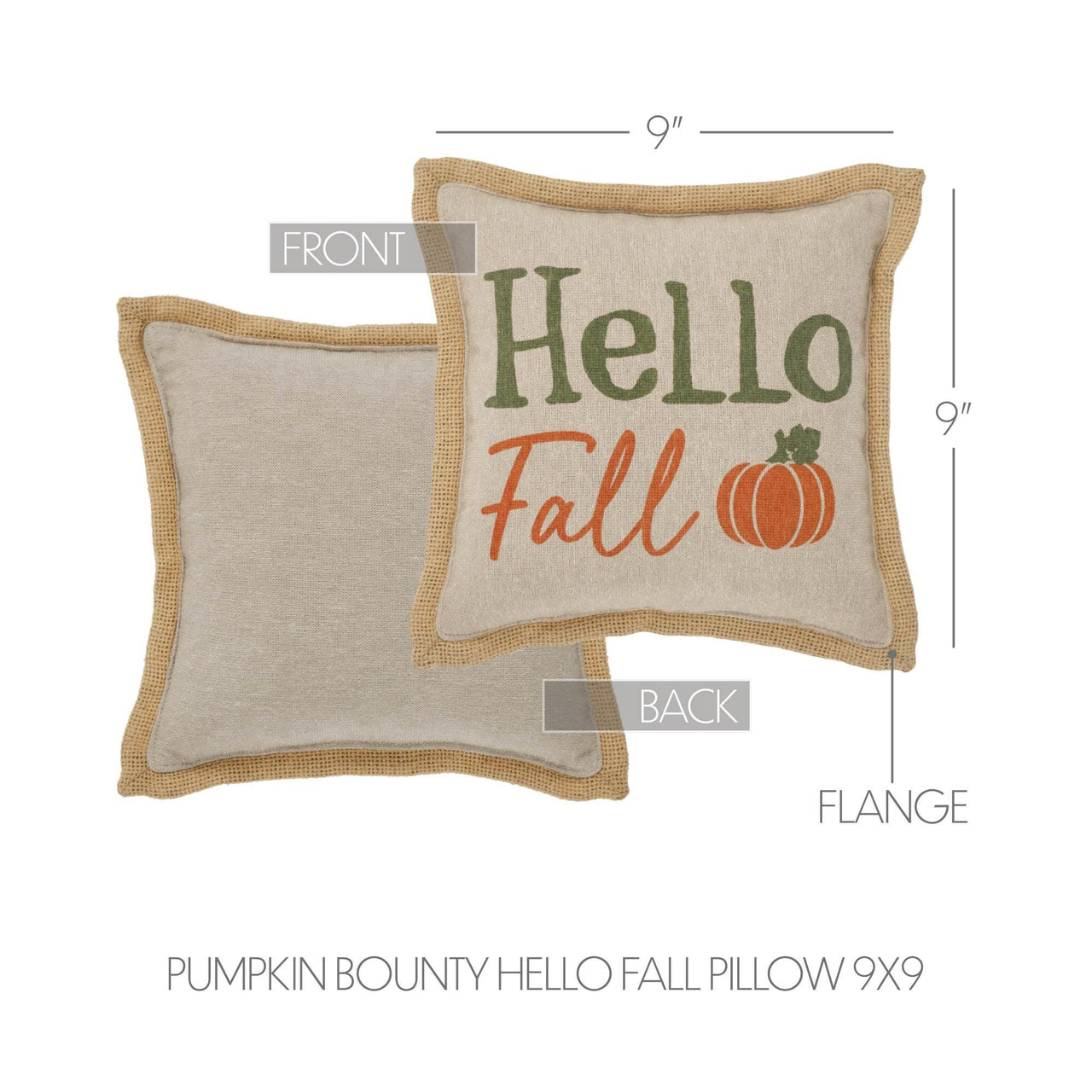Pumpkin Bounty Hello Fall Pillow 9x9 - The Fox Decor