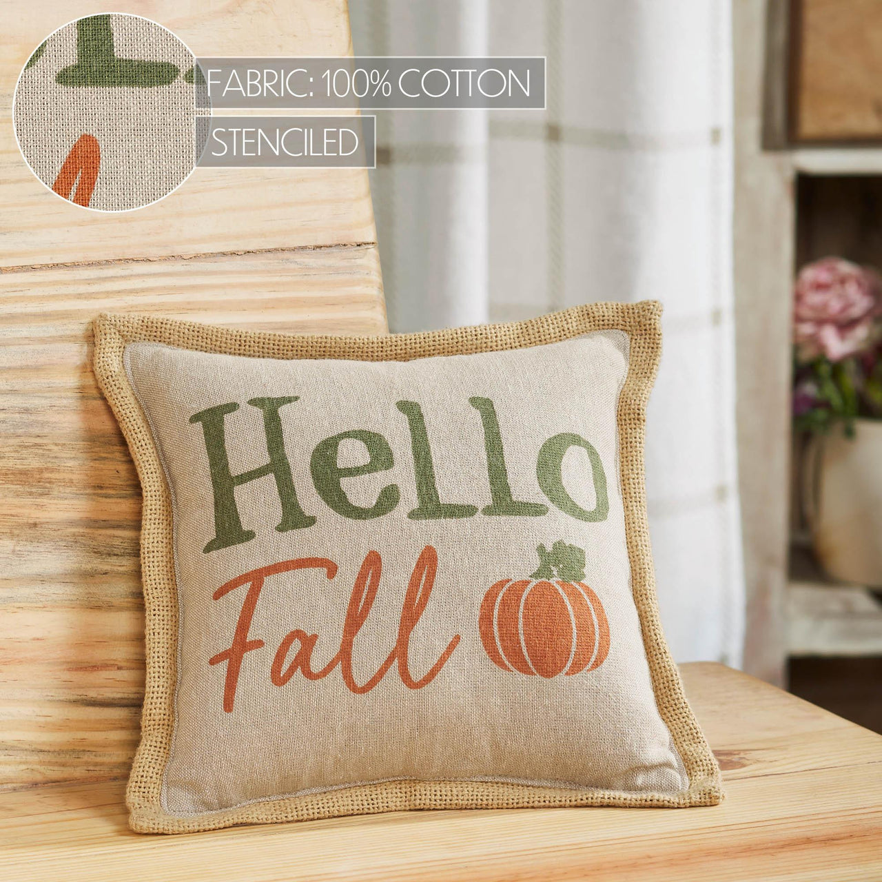 Pumpkin Bounty Hello Fall Pillow 9x9 - The Fox Decor