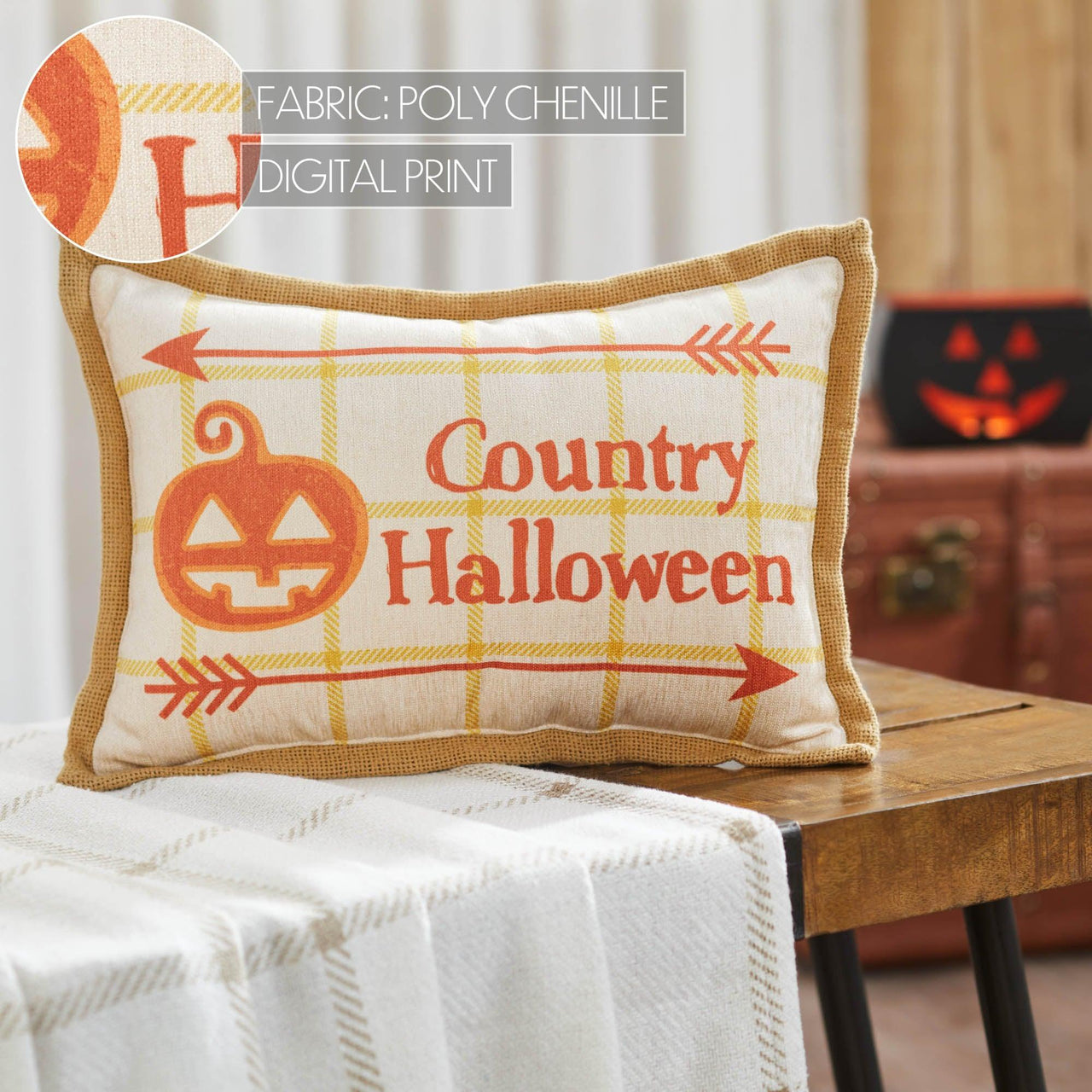 Country Halloween Pillow 9.5x14 - The Fox Decor