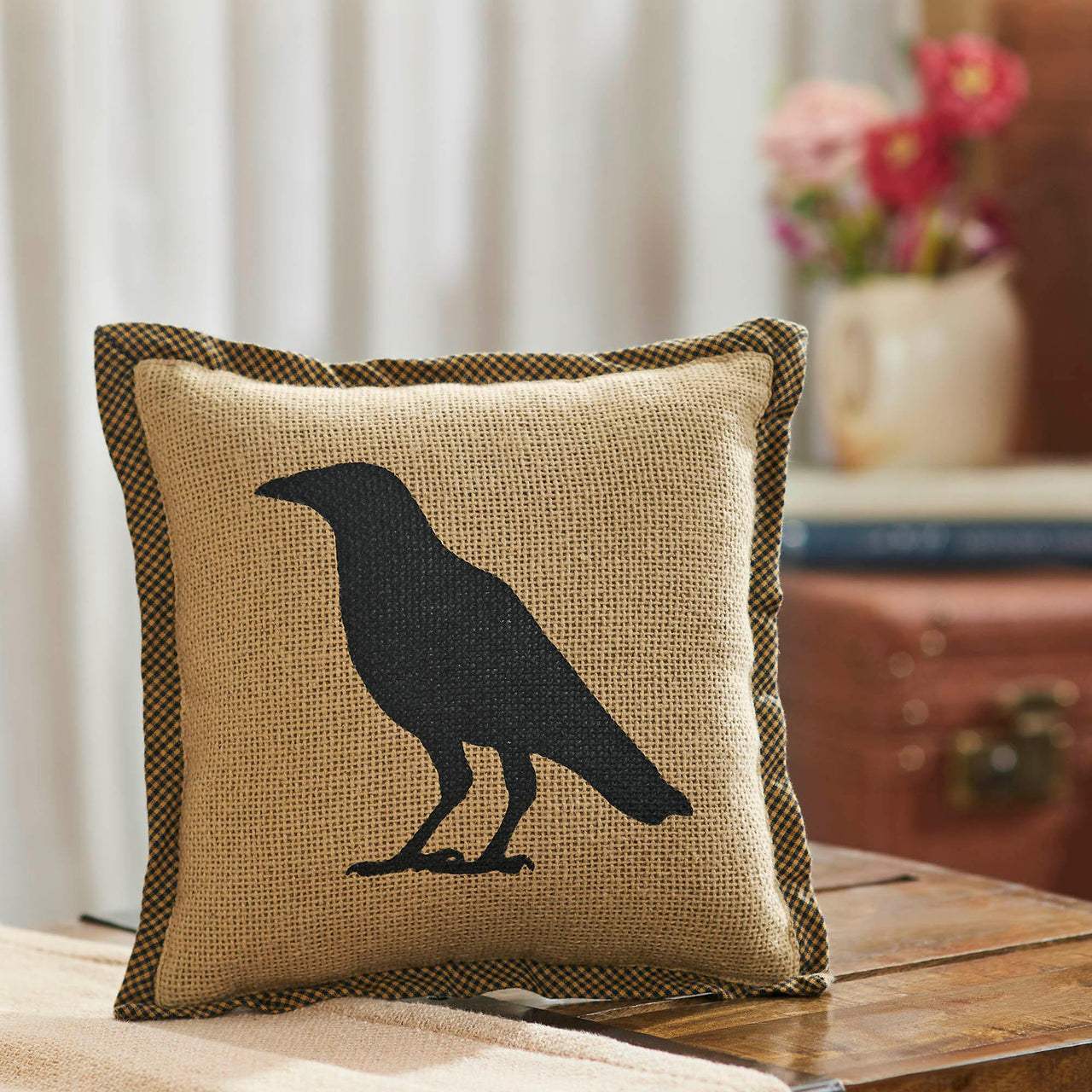 Raven Harvest Raven Pillow 9x9 - The Fox Decor