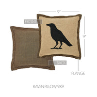 Raven Harvest Raven Pillow 9x9 - The Fox Decor