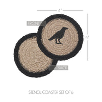 Raven Harvest Stencil Coaster Set of 6 - The Fox Decor