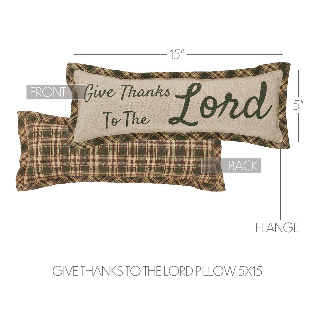 Harvest Blessings Give Thanks to the Lord Pillow 5x15 - The Fox Decor