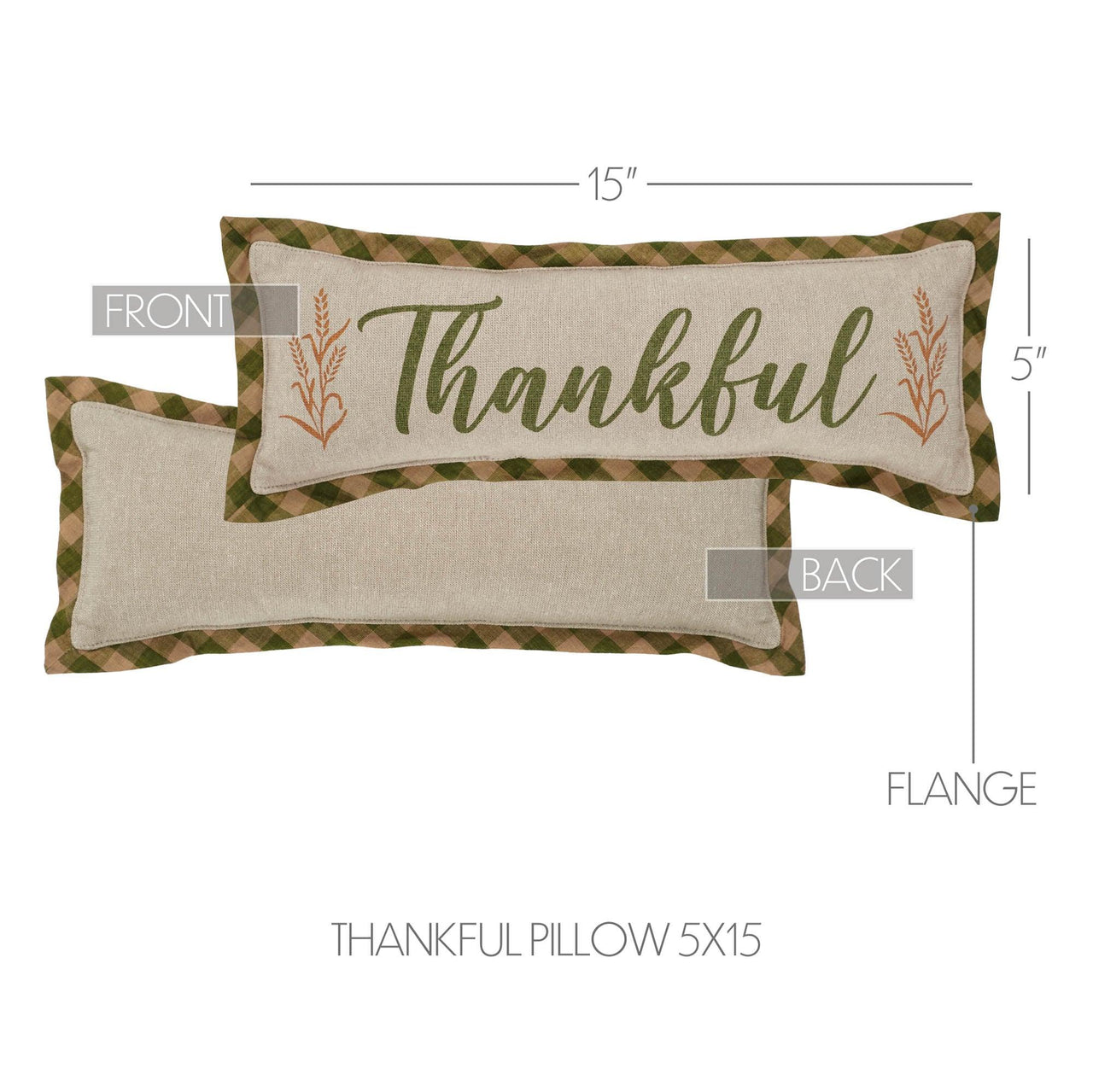 Harvest Blessings Thankful Pillow 5x15 - The Fox Decor