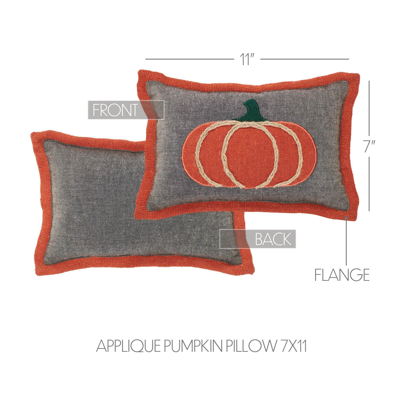 Harvest Blessings Applique Pumpkin Pillow 7x11 - The Fox Decor