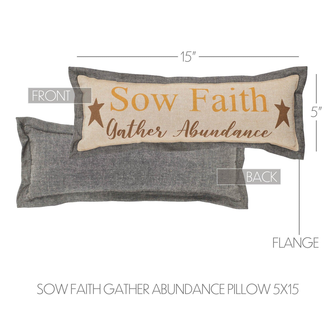 Harvest Blessings Sow Faith Gather Abundance Pillow 5x15 - The Fox Decor