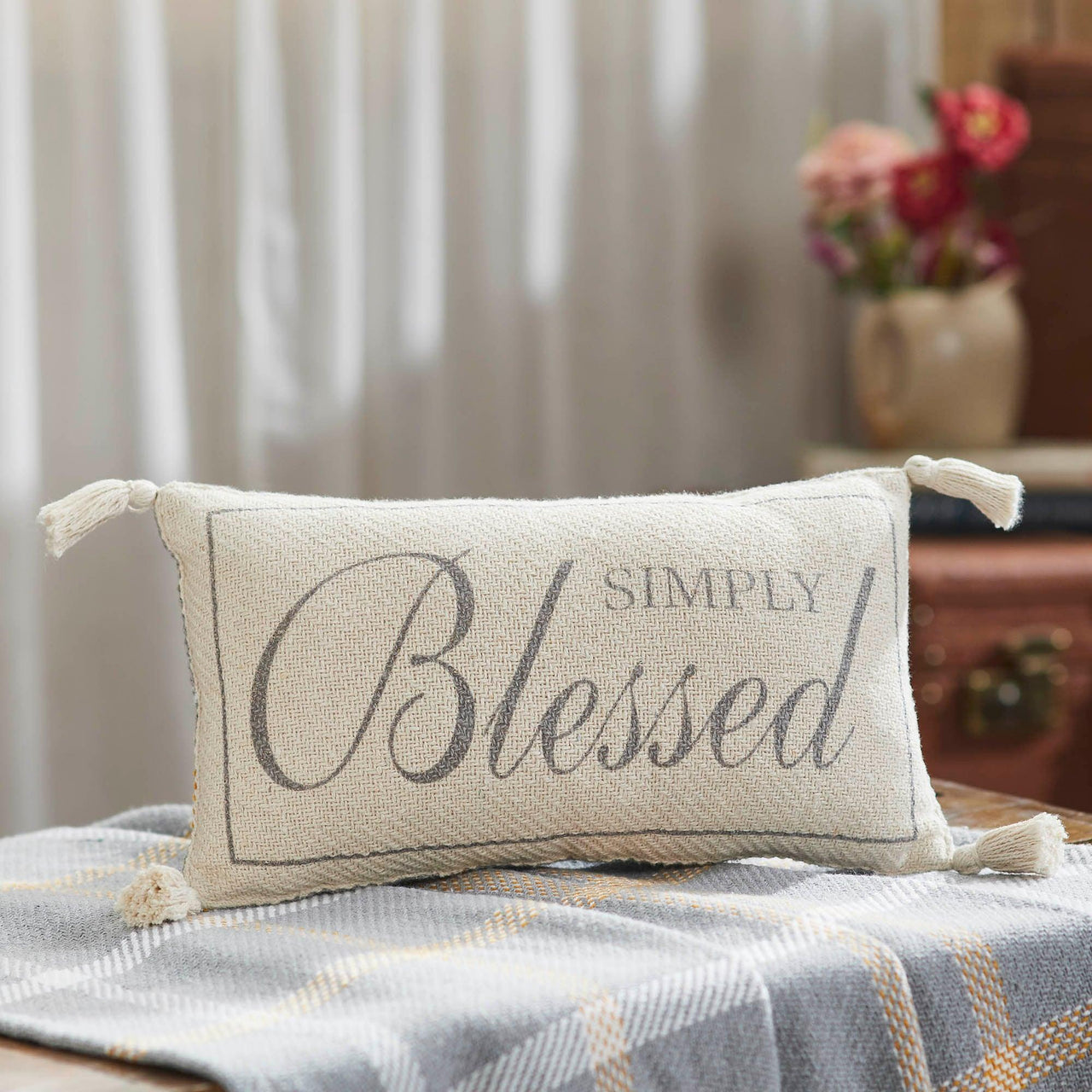 Harvest Blessings Simply Blessed Woven Pillow 7x13 - The Fox Decor