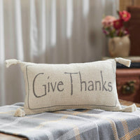 Harvest Blessings Give Thanks Woven Pillow 7x13 - The Fox Decor