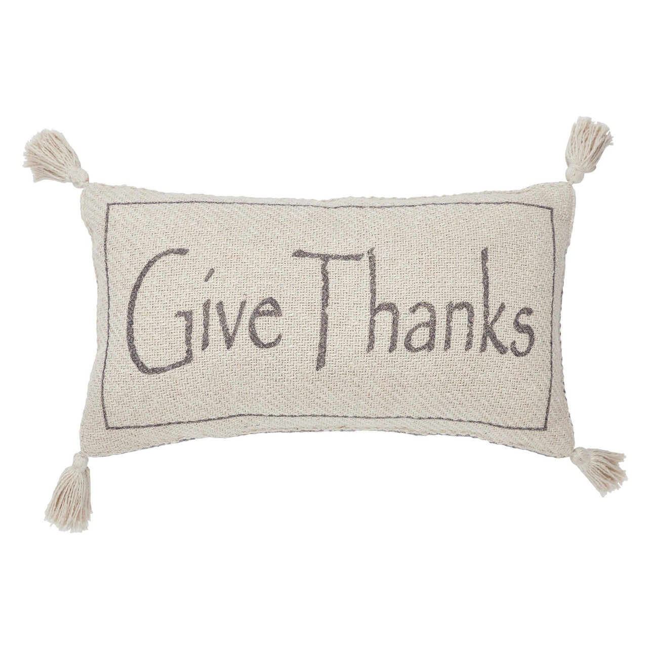 Harvest Blessings Give Thanks Woven Pillow 7x13 - The Fox Decor
