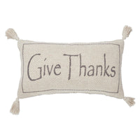 Harvest Blessings Give Thanks Woven Pillow 7x13 - The Fox Decor