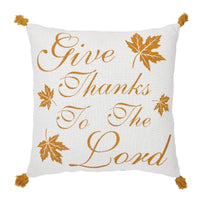 Thumbnail for Harvest Blessings Give Thanks to the Lord Woven Pillow 18x18 - The Fox Decor