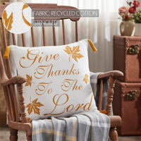 Thumbnail for Harvest Blessings Give Thanks to the Lord Woven Pillow 18x18 - The Fox Decor