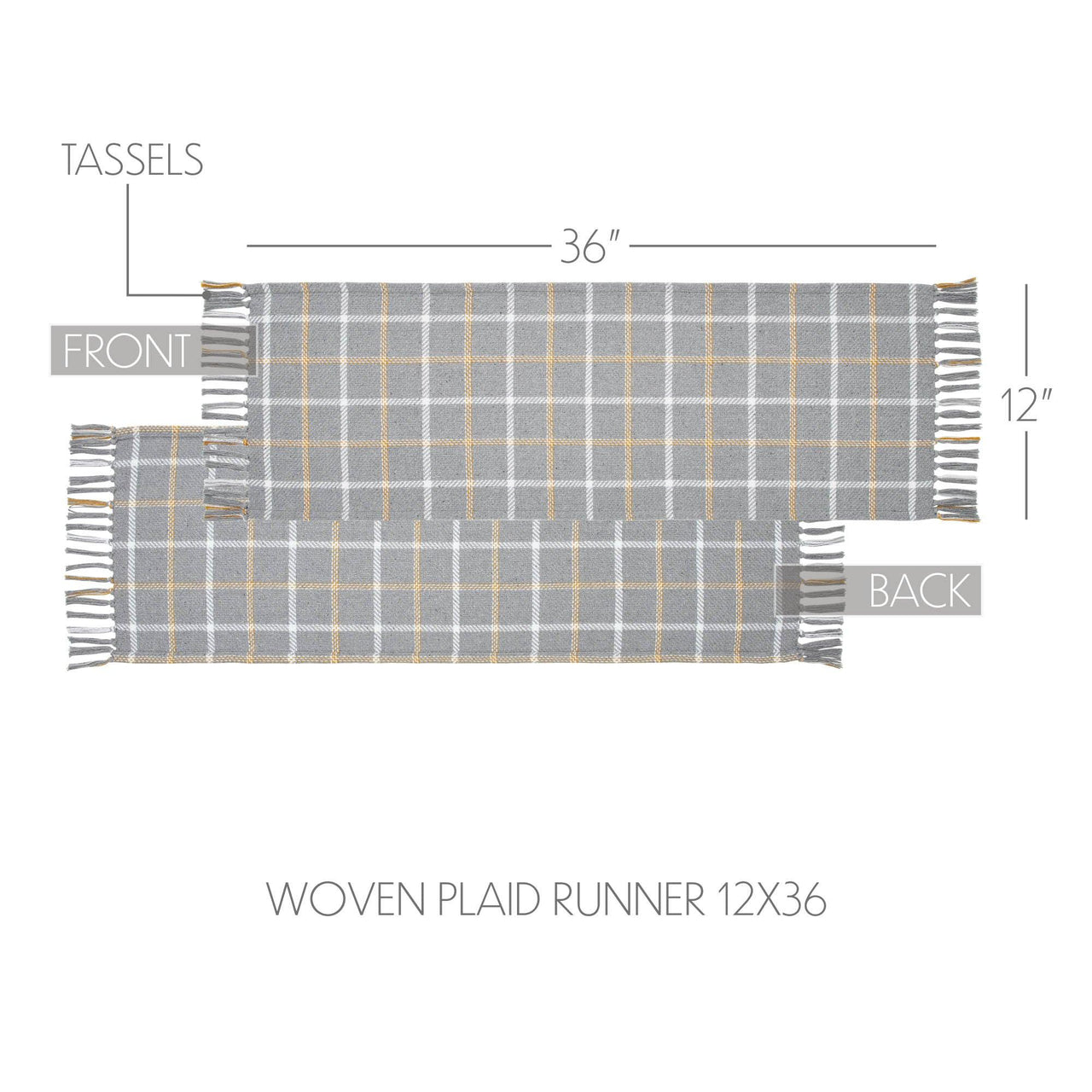 Harvest Blessings Woven Plaid Runner 12x36 - The Fox Decor