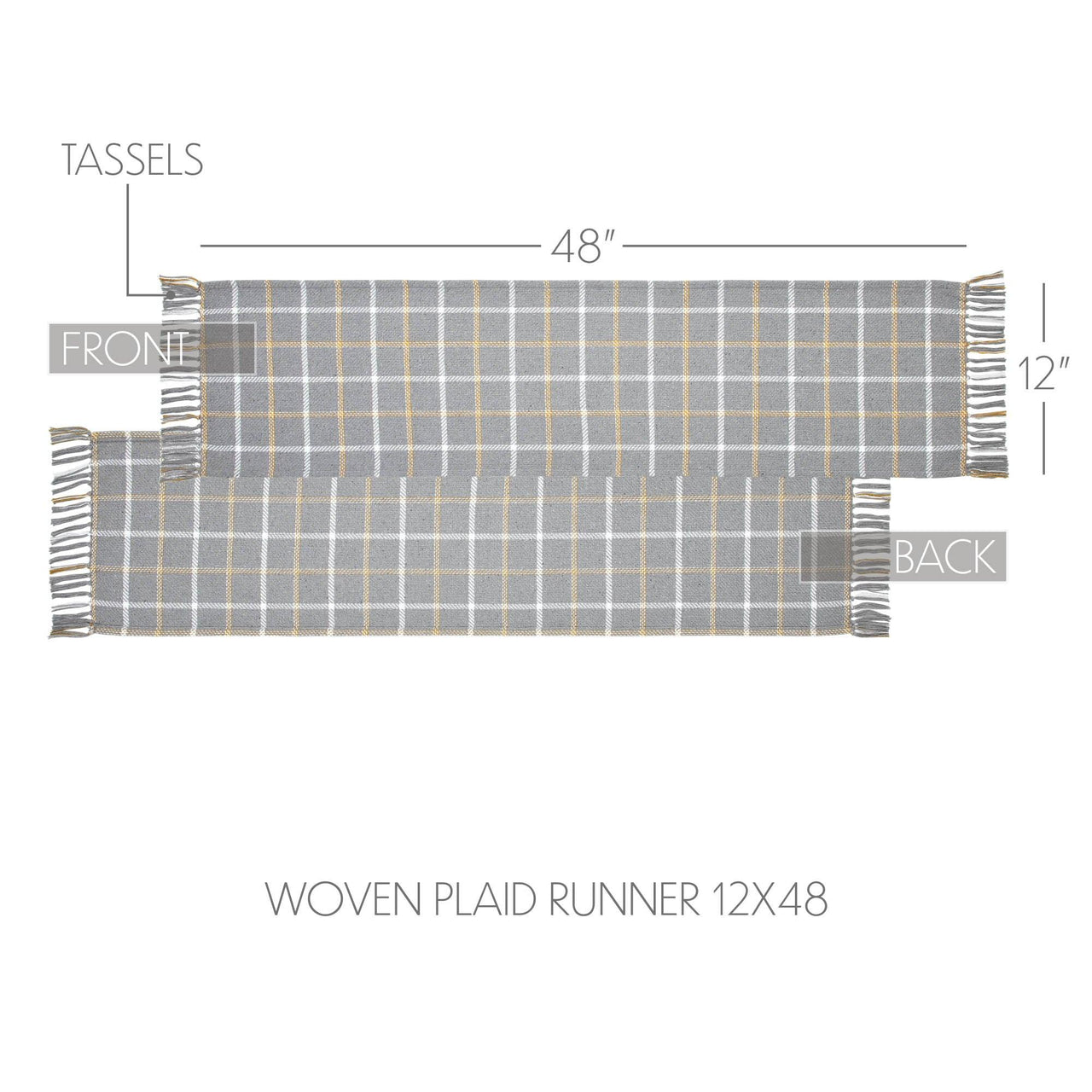 Harvest Blessings Woven Plaid Runner 12x48 - The Fox Decor