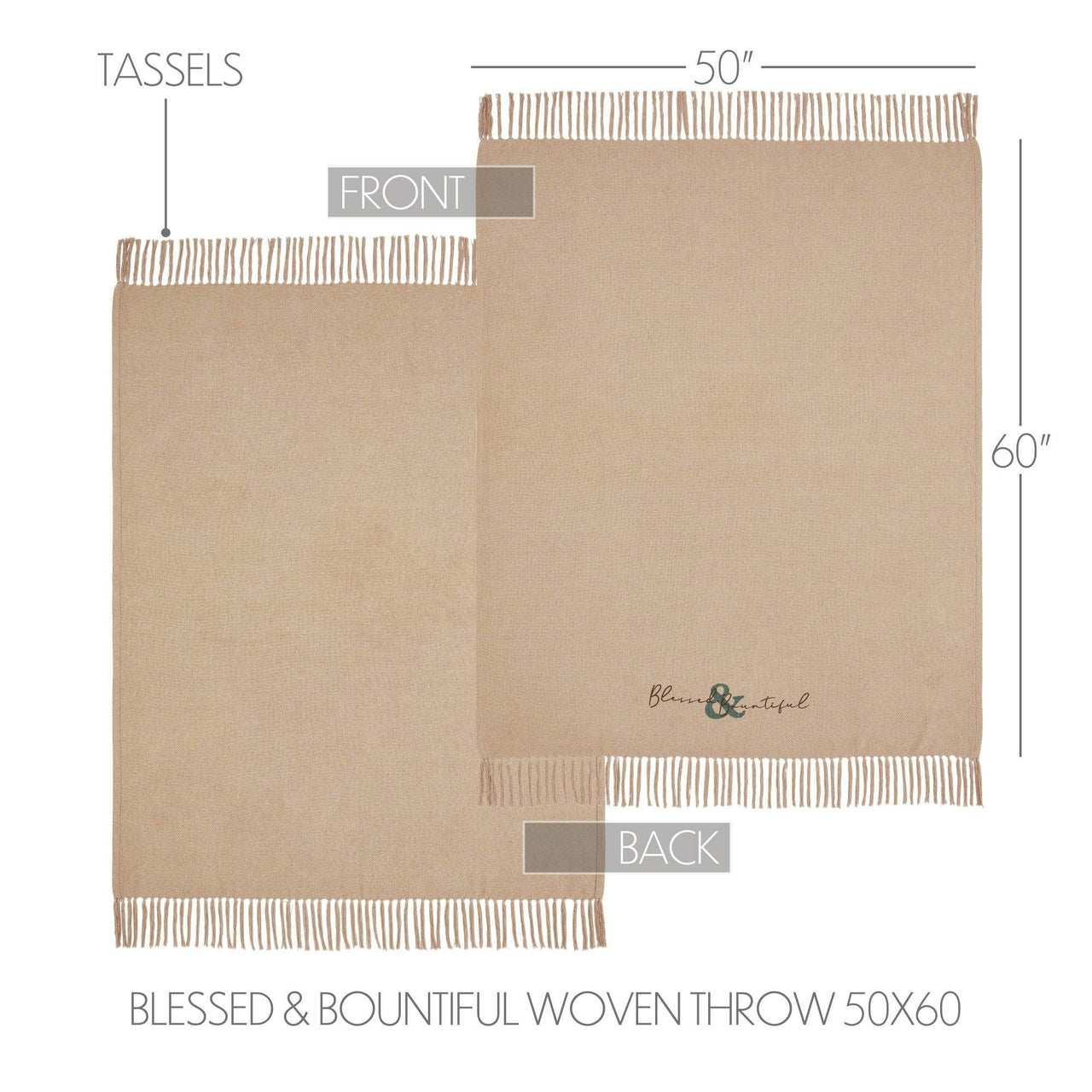 Harvest Blessings Blessed & Bountiful Woven Throw 50x60 - The Fox Decor