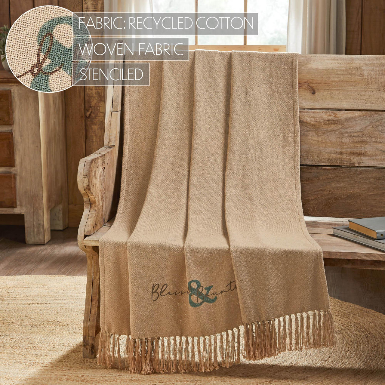 Harvest Blessings Blessed & Bountiful Woven Throw 50x60 - The Fox Decor