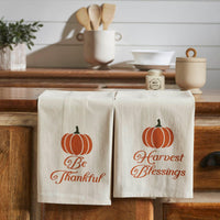 Thumbnail for Harvest Blessings Pumpkin Tea Towel Set of 2 19x28 - The Fox Decor