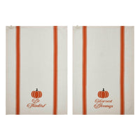 Thumbnail for Harvest Blessings Pumpkin Tea Towel Set of 2 19x28 - The Fox Decor