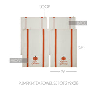 Thumbnail for Harvest Blessings Pumpkin Tea Towel Set of 2 19x28 - The Fox Decor