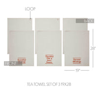 Harvest Blessings Tea Towel Set of 3 19x28 - The Fox Decor