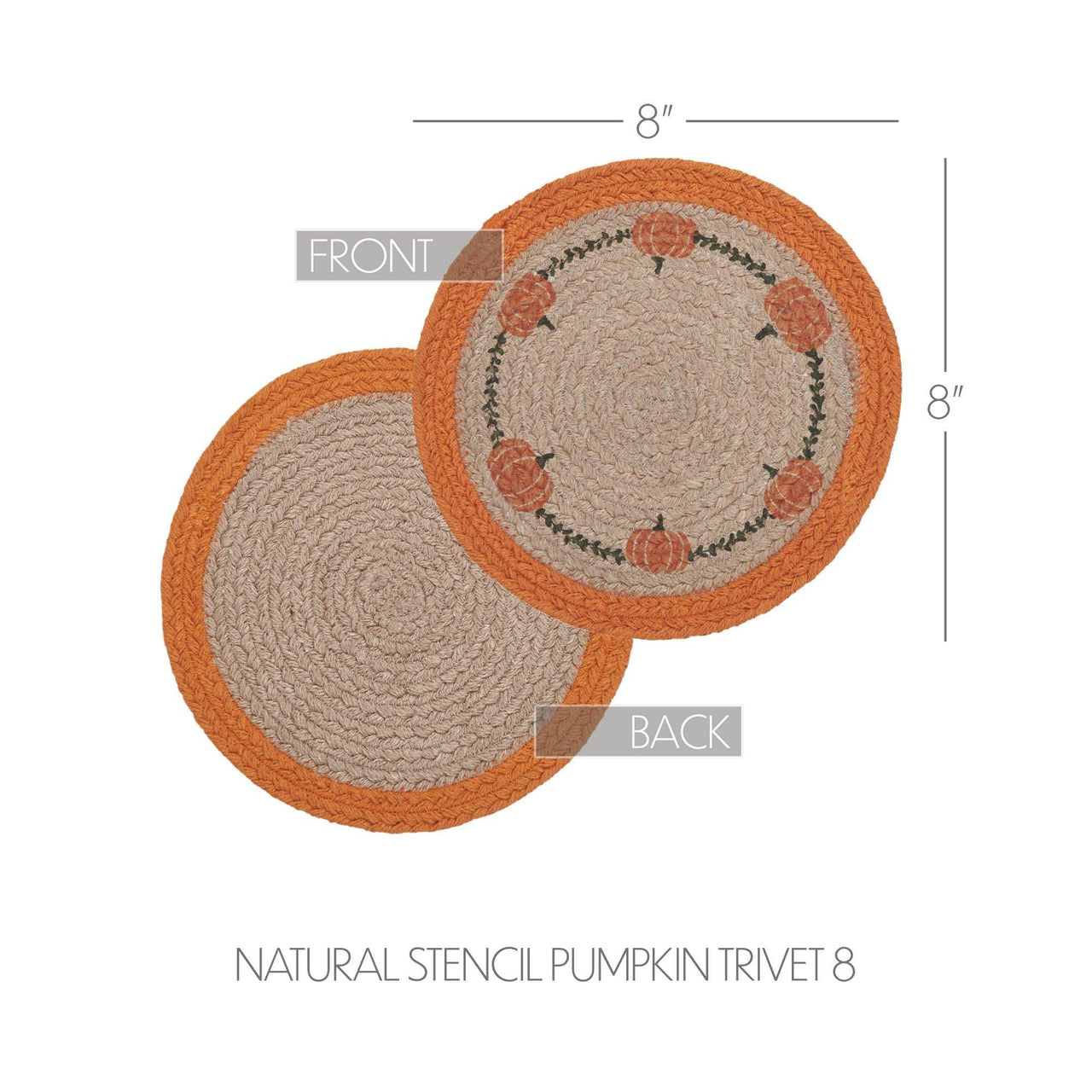 Harvest Blessings Natural Stencil Pumpkin Trivet 8 - The Fox Decor