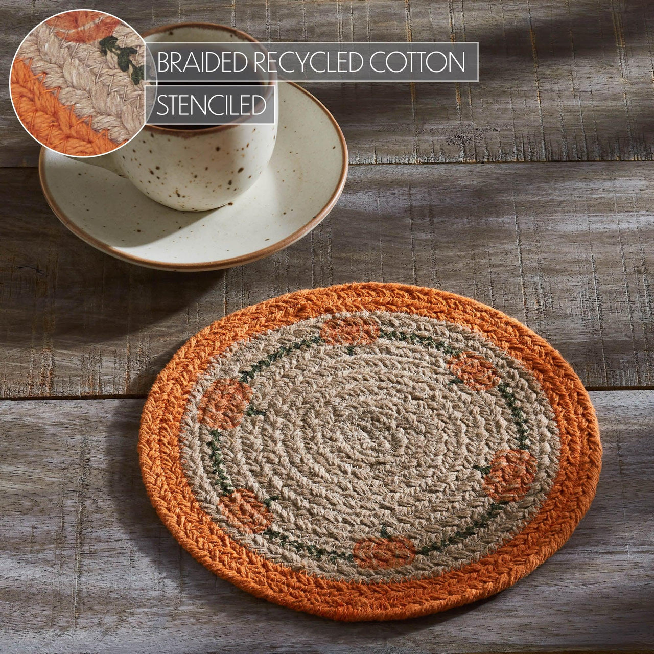 Harvest Blessings Natural Stencil Pumpkin Trivet 8 - The Fox Decor