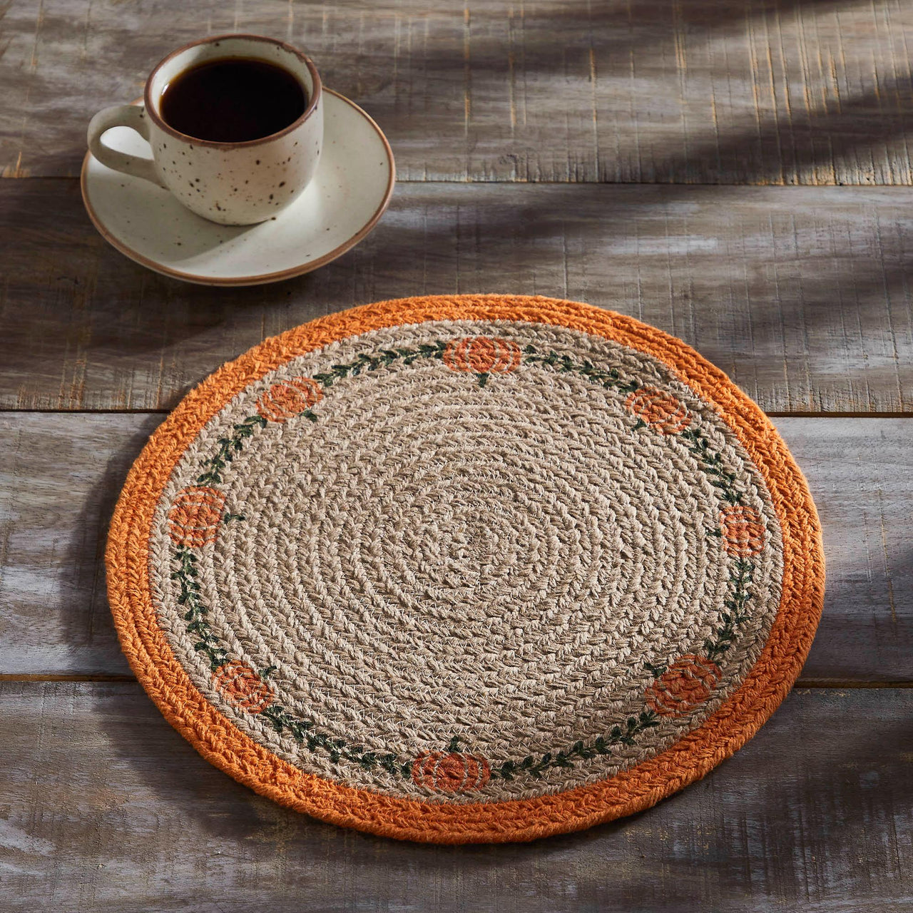 Harvest Blessings Natural Stencil Pumpkin Trivet 12 - The Fox Decor