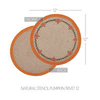 Thumbnail for Harvest Blessings Natural Stencil Pumpkin Trivet 12 - The Fox Decor