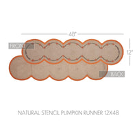 Thumbnail for Harvest Blessings Natural Stencil Pumpkin Runner 12x48 - The Fox Decor