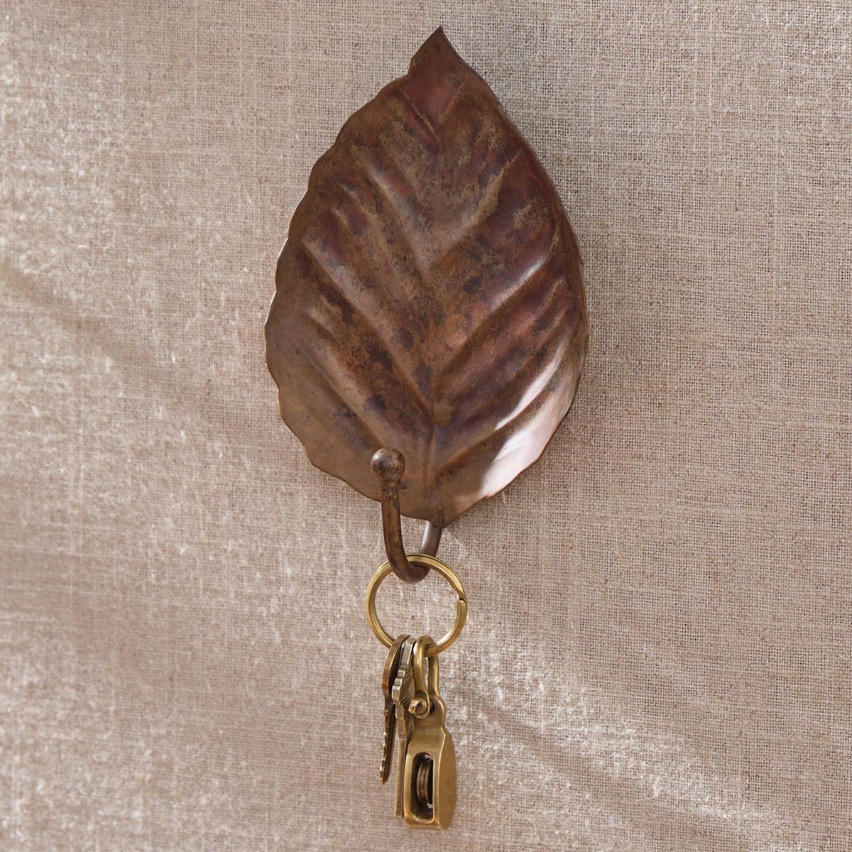 Distressed Copper Leaf Hooks - Set of 2 Park Designs - The Fox Decor